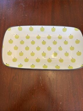 Kate Spade Wickford Orchard Green Apple Print Serving Platter EUC